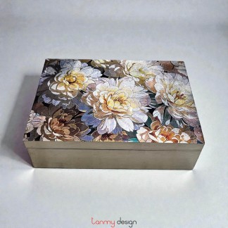 Rectangle lacquer box hand painted with flower 18*26 cm ( different designs )